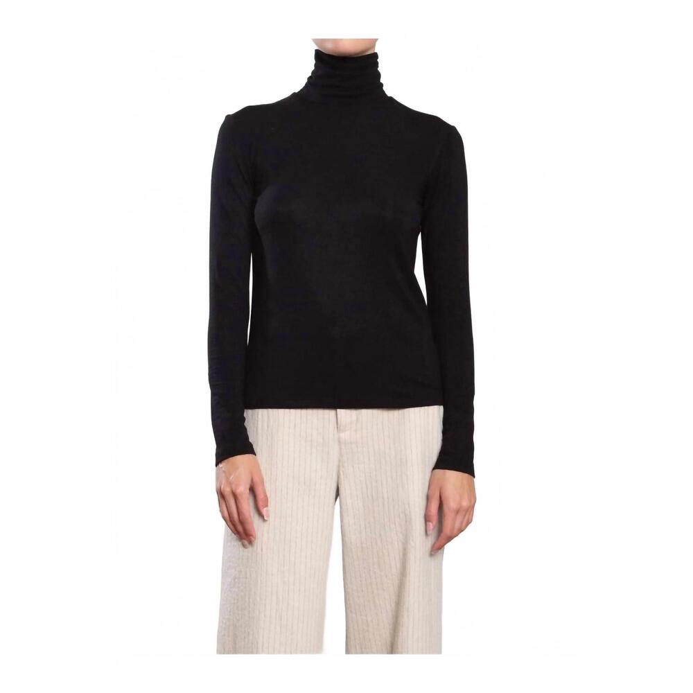 NEW PHARAOH shiloh turtleneck top in black
